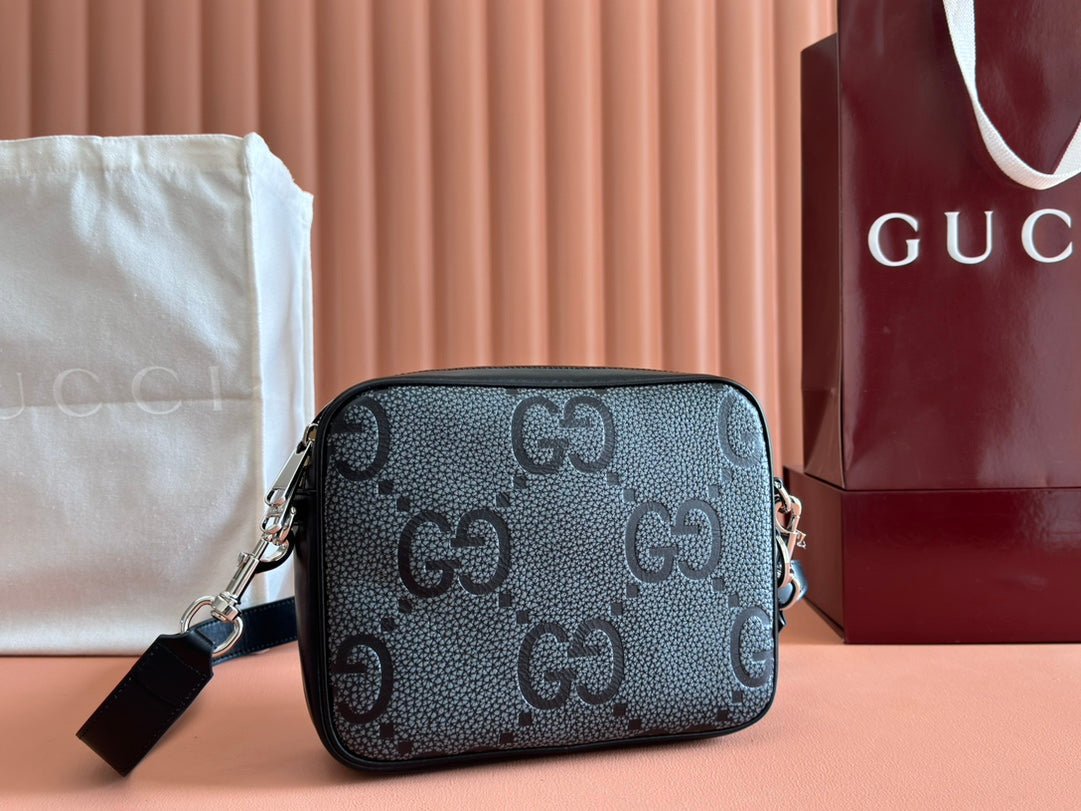 {Style No: KJ4VWGZQ} SMALL JUMBO CROSSBODY 23 IN GREY AND BLACK GRAINY GG LAMBSKIN - Image 2