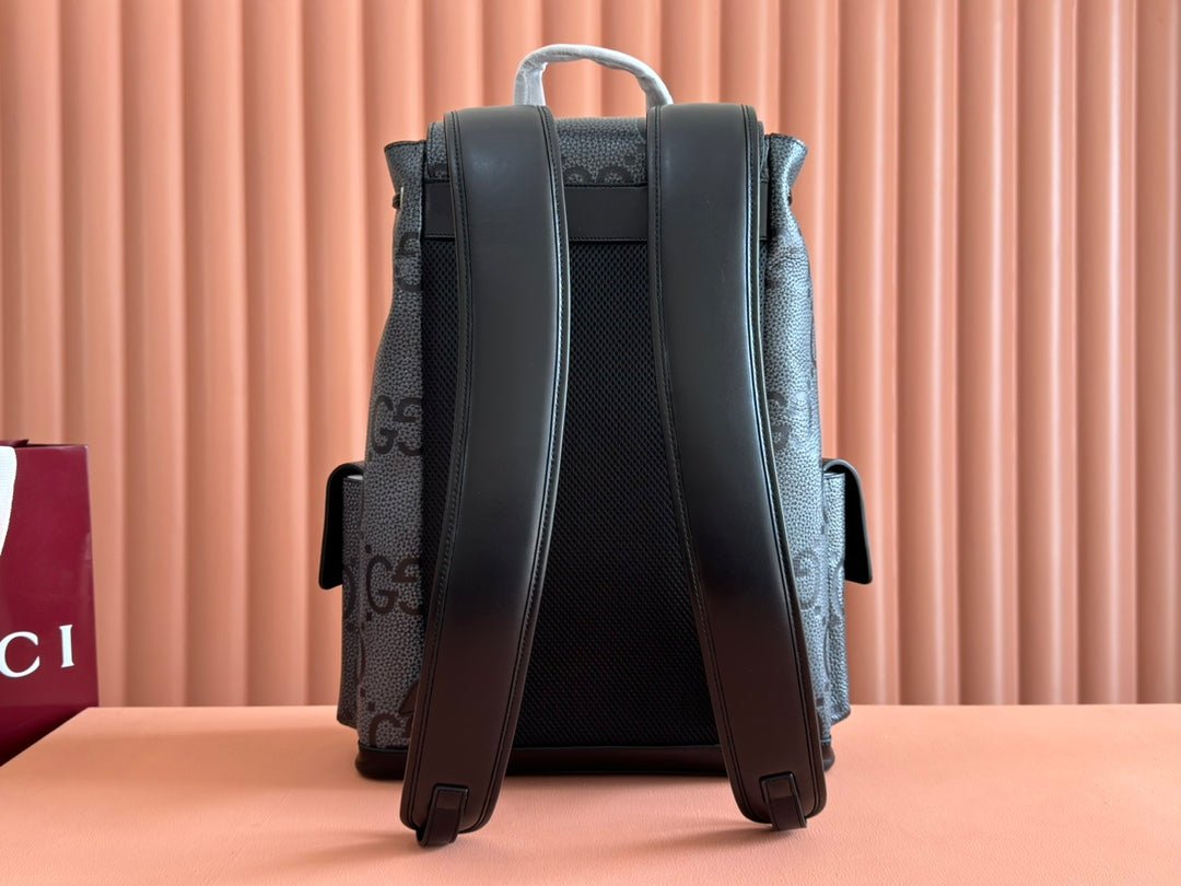 {Style No: Y1I9QQTU} LARGE BACKPACK JUMBO 41 IN GREY AND BLACK GRAINY GG LAMBSKIN - Image 8