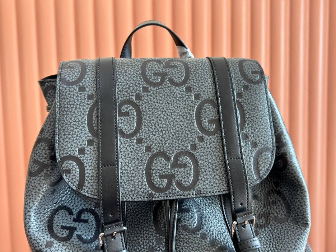 {Style No: Y1I9QQTU} LARGE BACKPACK JUMBO 41 IN GREY AND BLACK GRAINY GG LAMBSKIN - Image 5