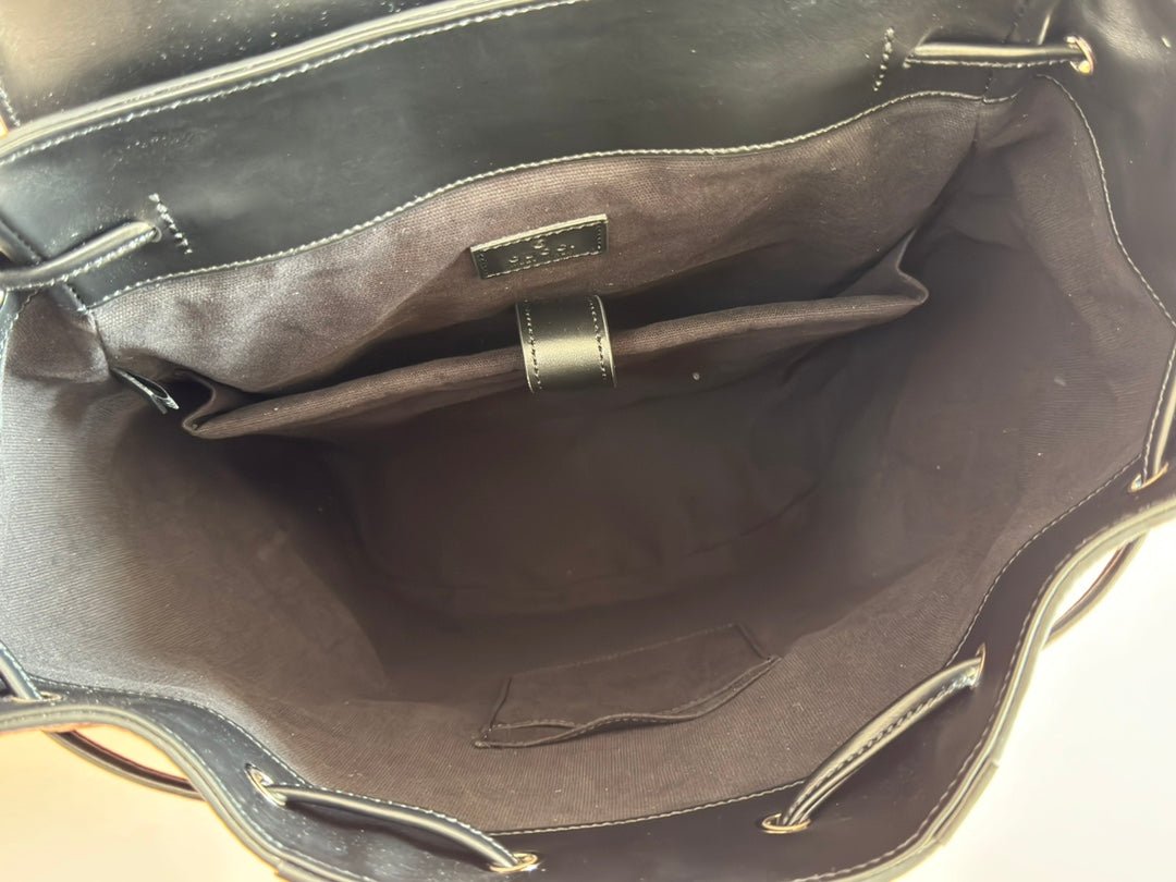 {Style No: Y1I9QQTU} LARGE BACKPACK JUMBO 41 IN GREY AND BLACK GRAINY GG LAMBSKIN - Image 7