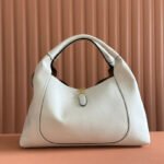 {Style No: F28FFVOA} SOFTBIT MAXI SHOULDER BAG 46 IN WHITE GRAINY LAMBSKIN