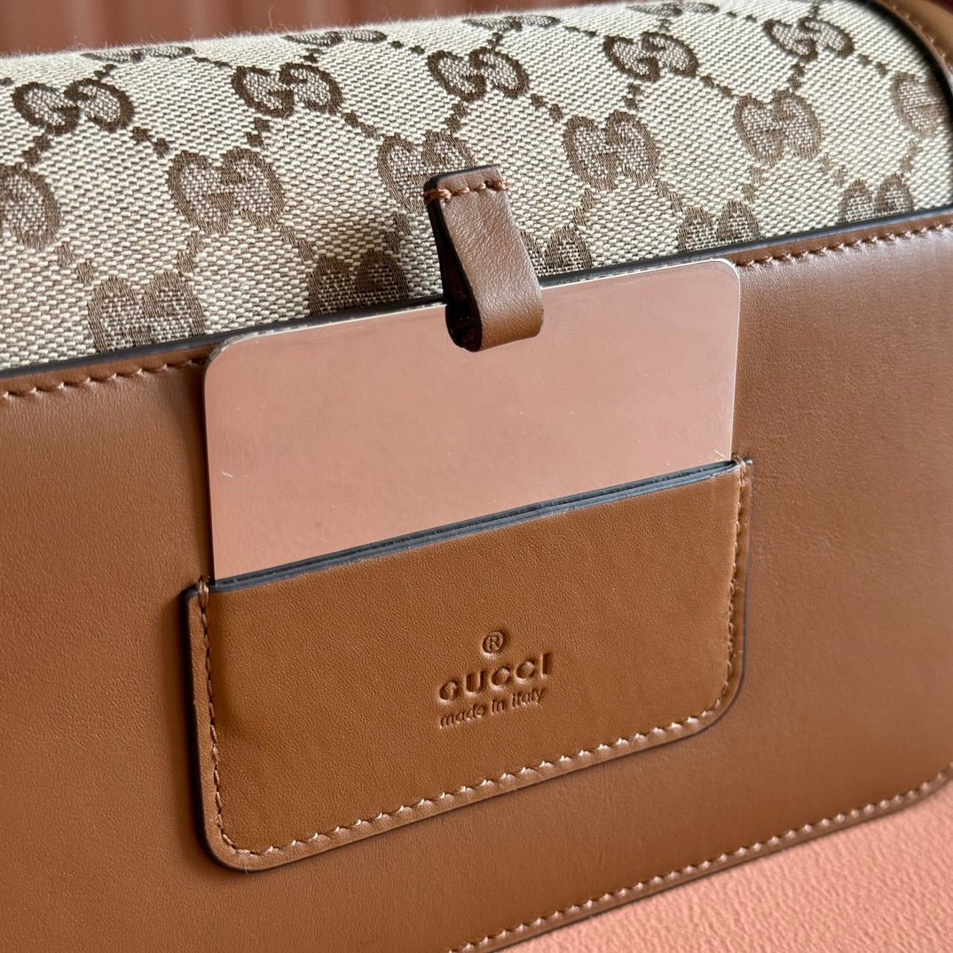 {Style No: VN666NHZ} GO SMALL SHOULDER BAG 21.5 IN BEIGE CANVAS BROWN CALFSKIN - Image 2