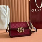 {Style No: VIHH3L72} GO SMALL SHOULDER BAG 21.5 IN ROSSO ANCORA RED GG CANVAS