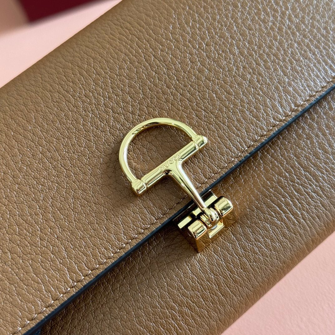 {Style No: MJZLRZ9L} SOFTBIT CONTINENTAL WALLET 19 IN BROWN GRAINY CALFSKIN GOLD HARDWARE - Image 7