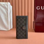 {Style No: BRWGGHJD} OPHIDIA CARD CASE 19 IN DARK GREY COATED FABRIC AND CALFSKIN