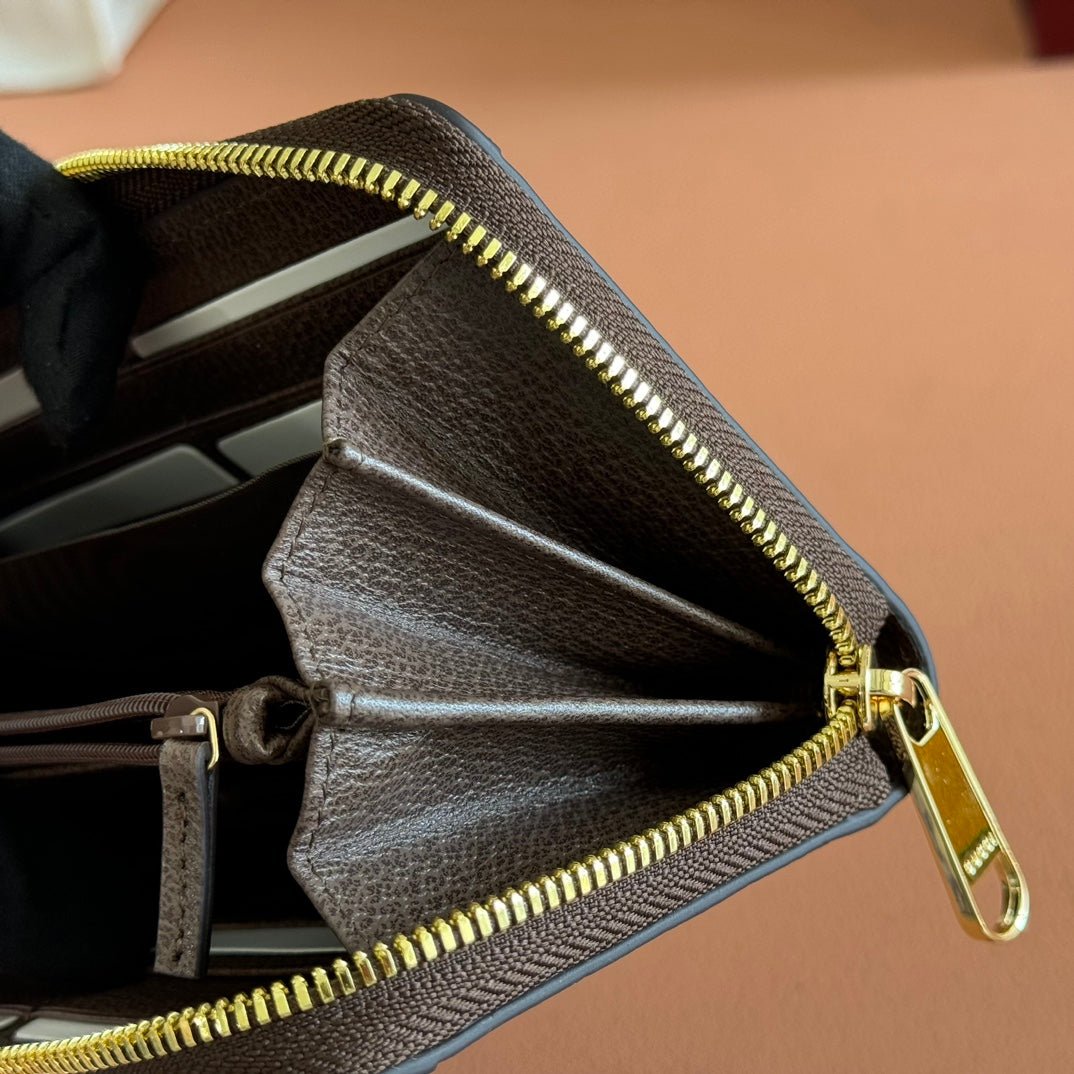 {Style No: Y4CCF6IX} OPHIDIA WALLET 19 IN BEIGE AND DARK BROWN COATED FABRIC AND CALFSKIN - Image 7
