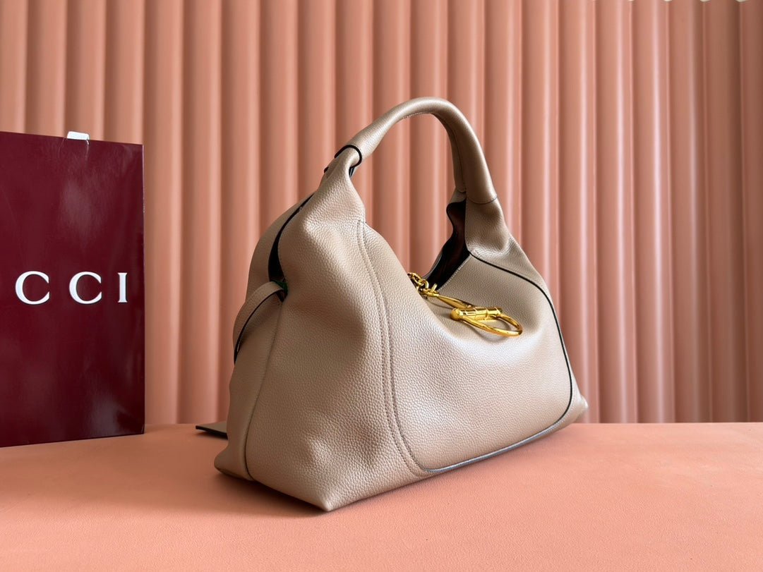 {Style No: KXR149O7} SOFTBIT MAXI SHOULDER BAG 46 IN TAUPE GRAINY LAMBSKIN - Image 2