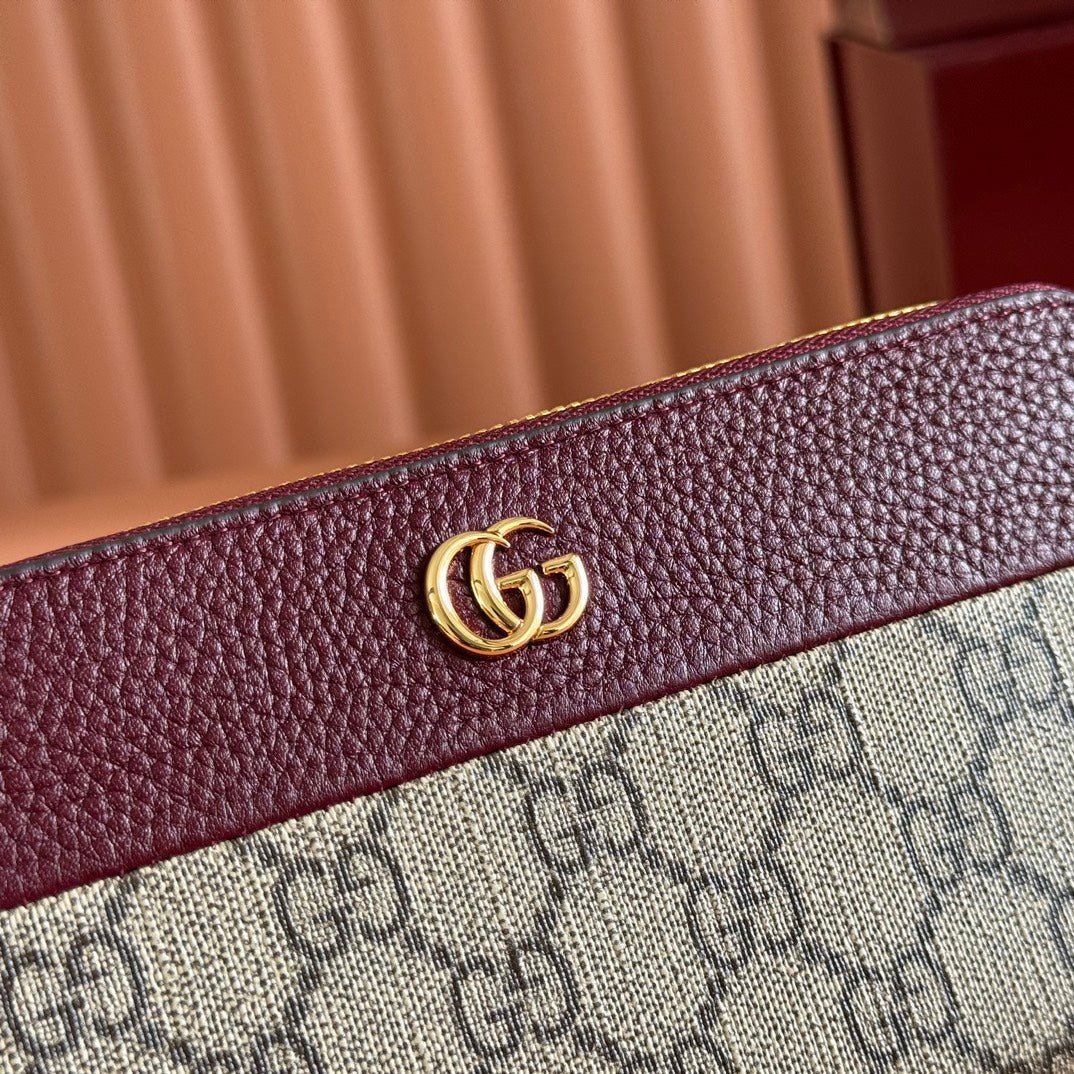 {Style No: 7AMXORNI} GG MARMONT 19 LONG WALLET IN RED AND BEIGE CALFSKIN - Image 4