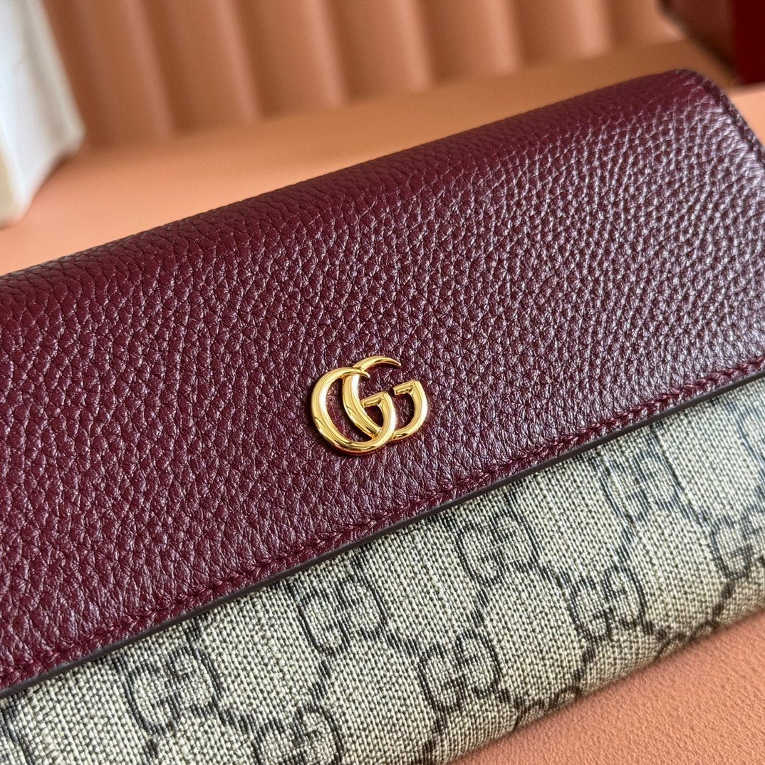 {Style No: O19BIPL1} GG MARMONT BAG 19 EBONY AND DARK RED CALFSKIN ON CHAIN - Image 7