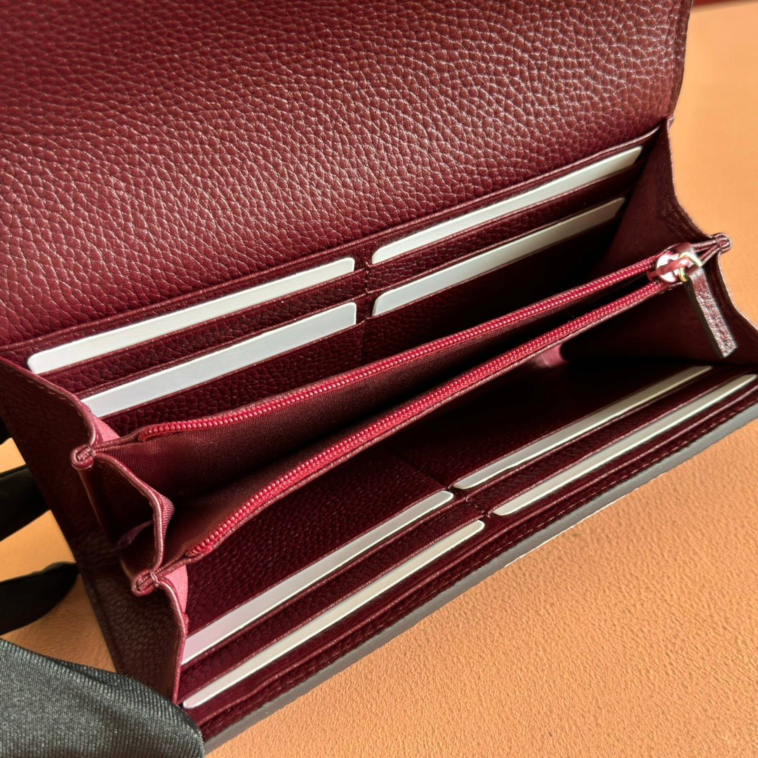 {Style No: O19BIPL1} GG MARMONT BAG 19 EBONY AND DARK RED CALFSKIN ON CHAIN - Image 8