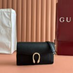 {Style No: VBLHV22R} GUCCI 25S DIONYSUS WALLET ON CHAIN 20 IN BLACK CALFSKIN