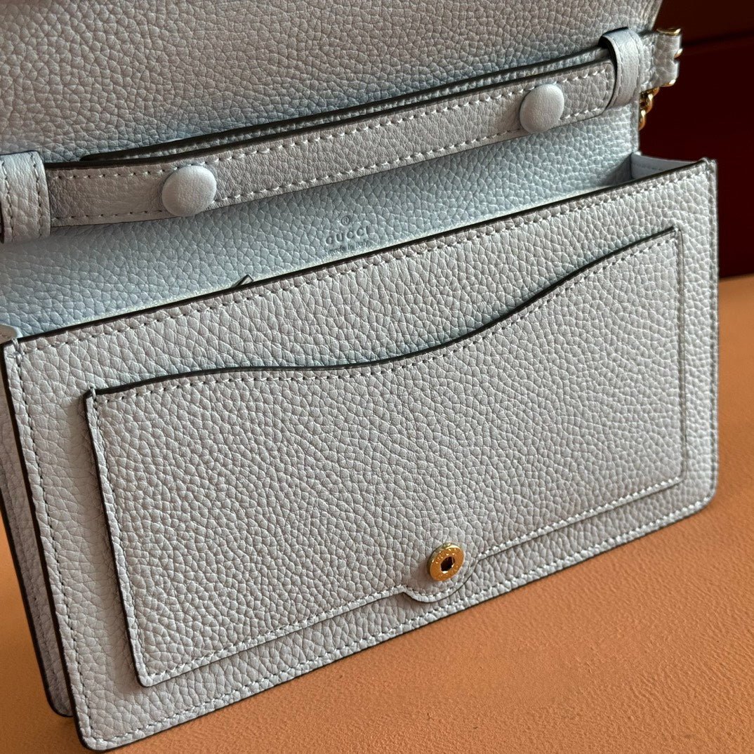 {Style No: ZX67U8NZ} GUCCI 25S DIONYSUS WALLET ON CHAIN 20 IN LIGHT BLUE CALFSKIN - Image 7
