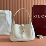 {Style No: 6758ZOXX} JACKIE SMALL SHOULDER BAG 27 IN WHITE CALFSKIN GOLD HARDWARE