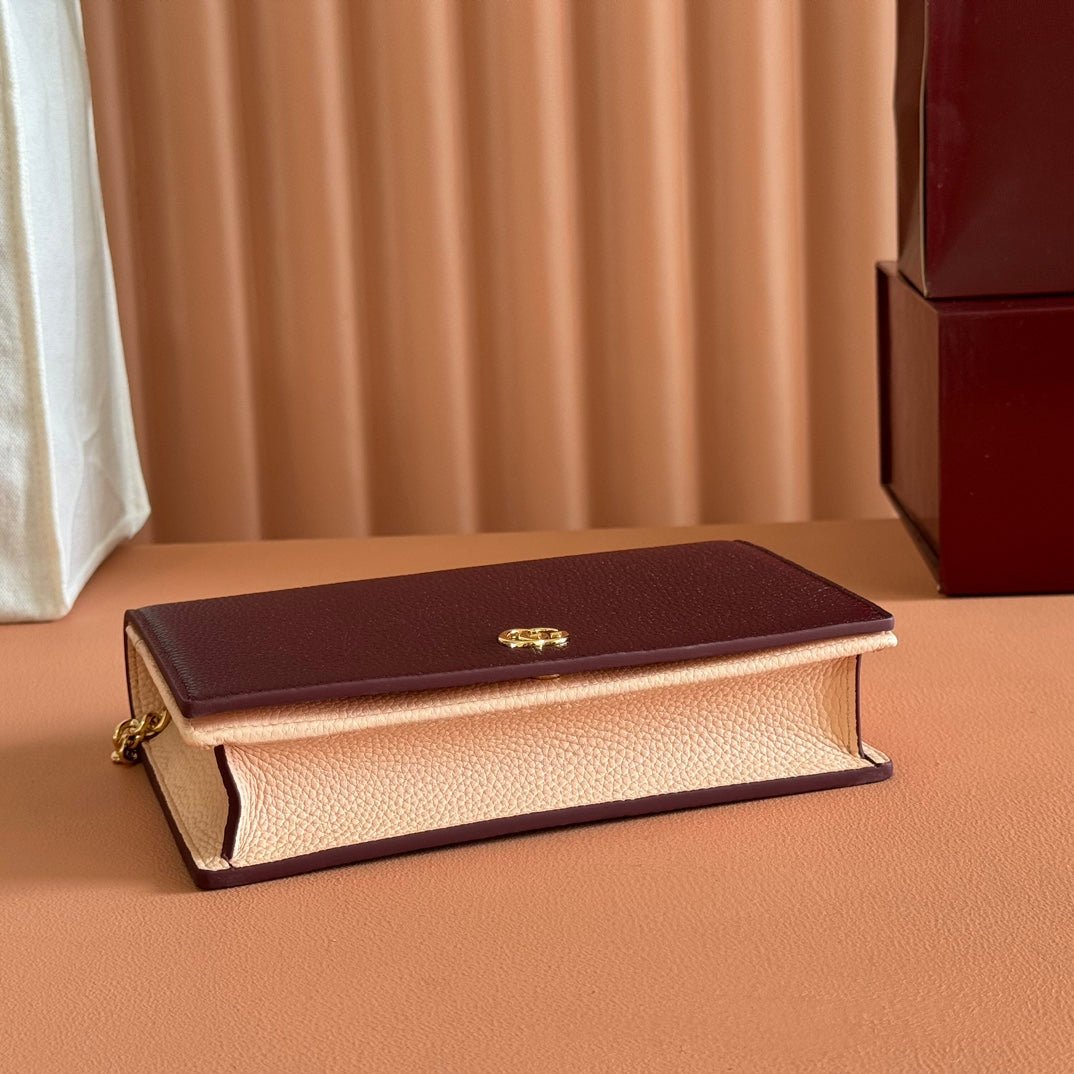 {Style No: SEEM12BX} GG MARMONT 20 MINI CHAIN BAG IN DARK RED CALFSKIN - Image 5