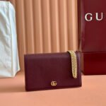 {Style No: SEEM12BX} GG MARMONT 20 MINI CHAIN BAG IN DARK RED CALFSKIN