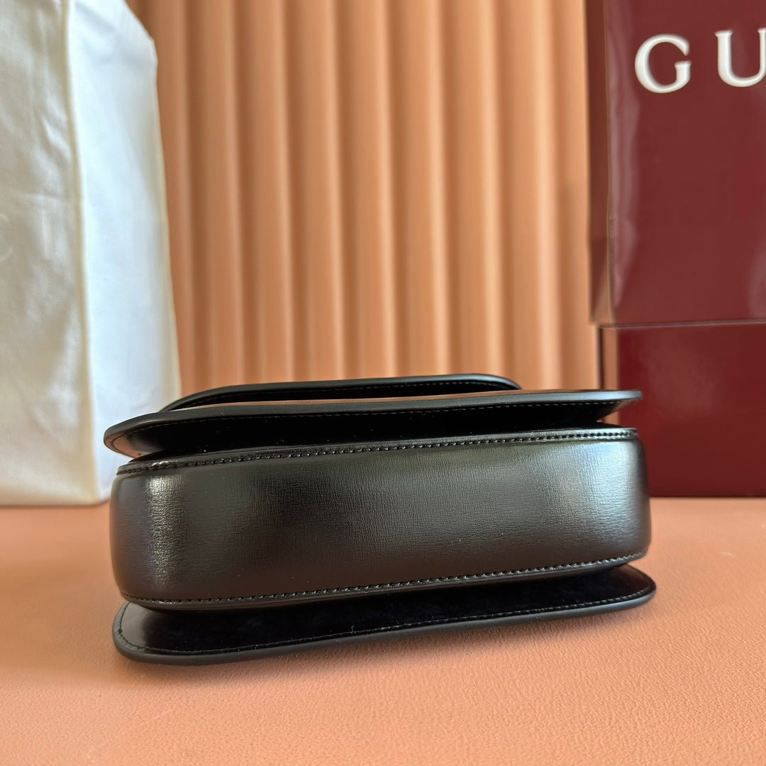{Style No: 6HZZ51PH} GUCCI BAMBOO MINI BAG 21 FULL BLACK IN CALFSKIN - Image 4