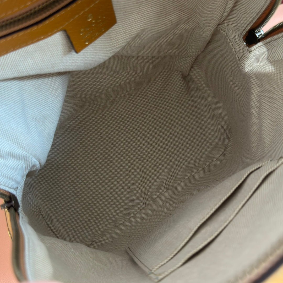 {Style No: FUAJHKEE} GUCCI DONALD MICKEY SMALL BACKPACK 29 CARAMEL IN CALFSKIN - Image 9