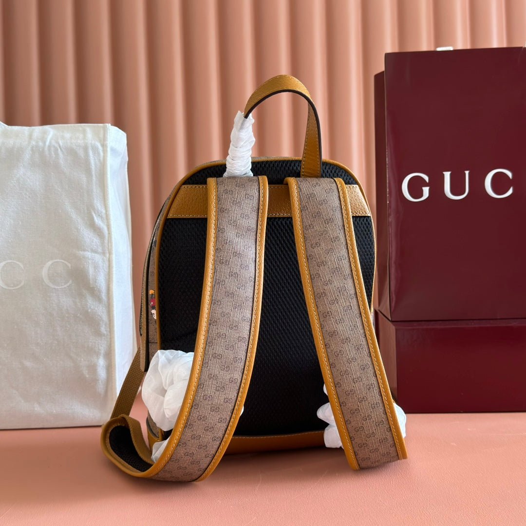 {Style No: FUAJHKEE} GUCCI DONALD MICKEY SMALL BACKPACK 29 CARAMEL IN CALFSKIN - Image 2