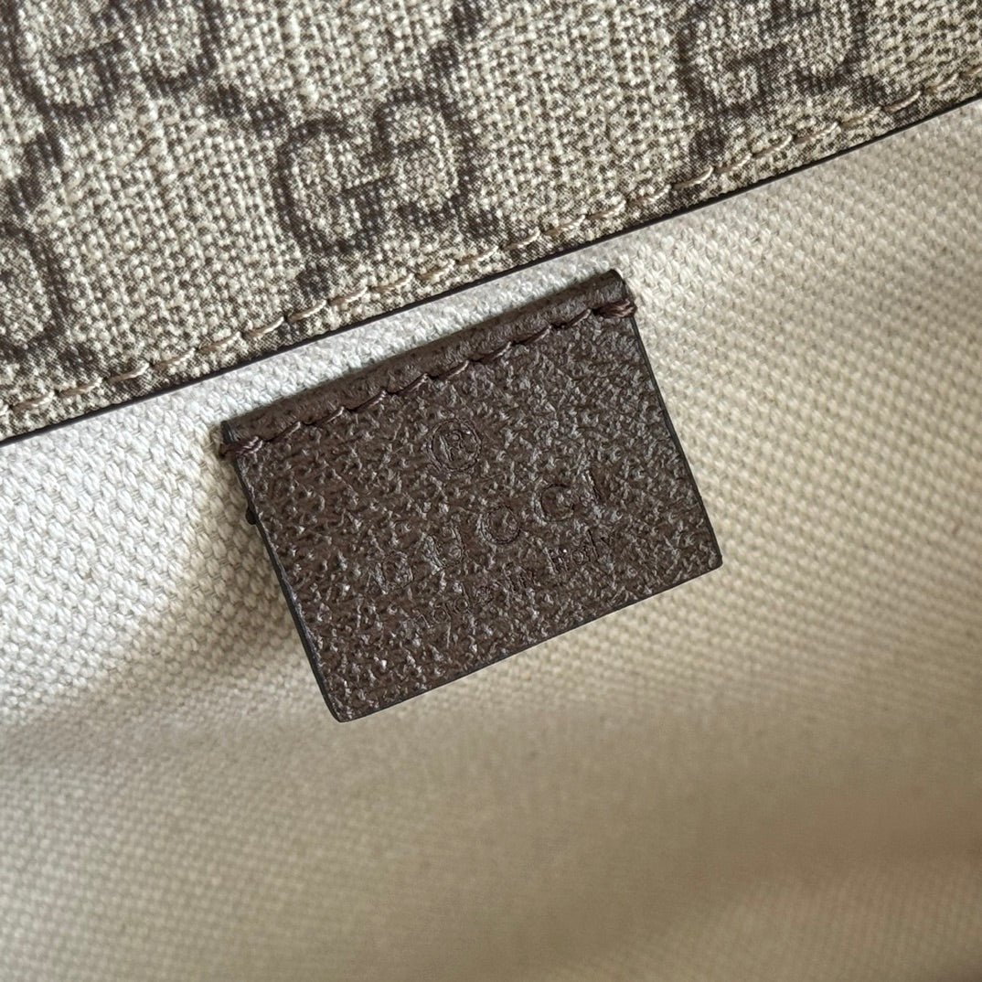 {Style No: Y6CFICEW} GUCCI NEO VINTAGE TIGER HEAD LARGE CROSSBODY BAG 30 IN CANVAS BROWN LEATHER TRIM - Image 7