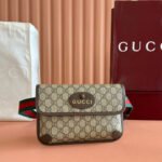 {Style No: ZN72SYMF} GUCCI NEO VINTAGE TIGER HEAD CROSSBODY BAG 24 IN CANVAS BROWN LEATHER TRIM