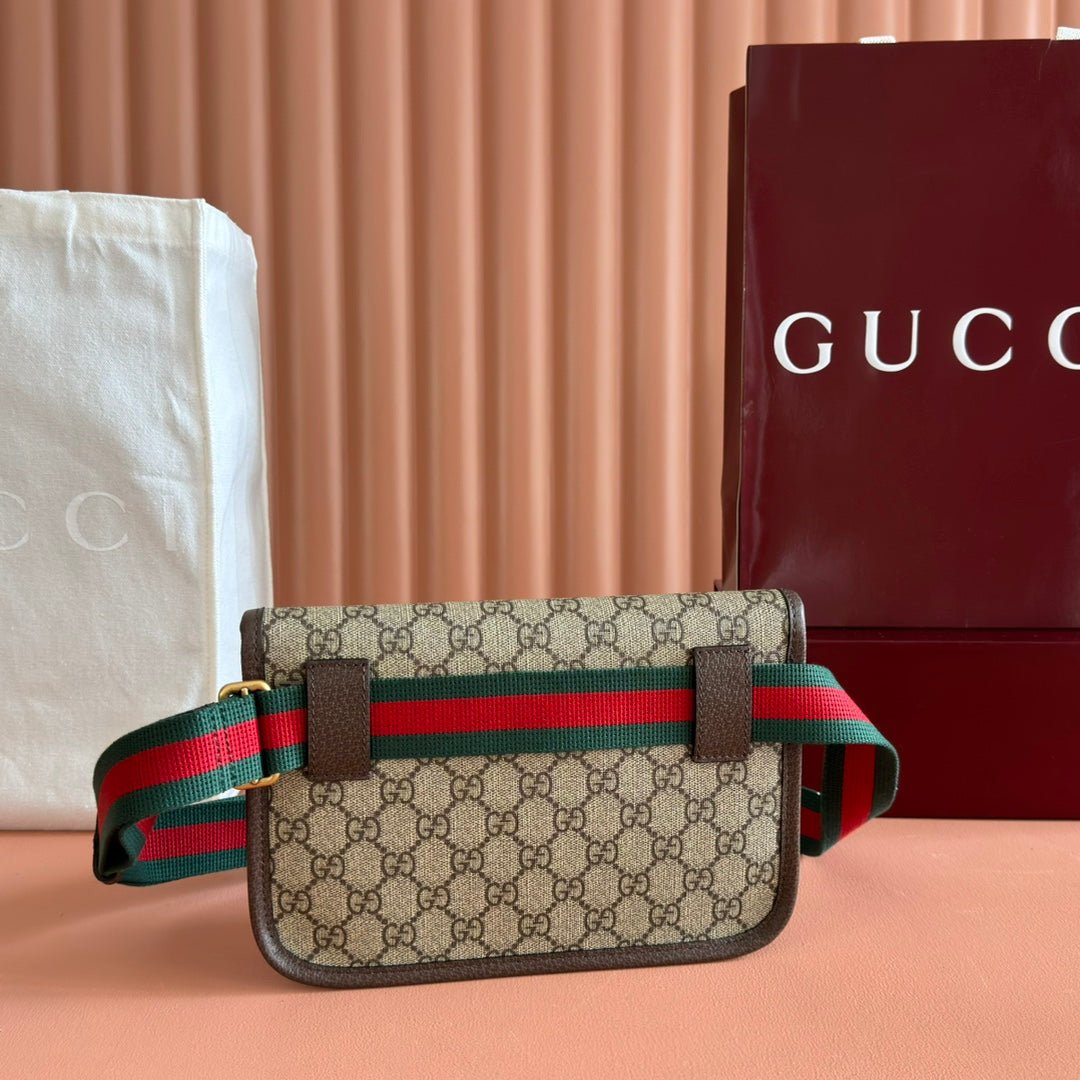 {Style No: ZN72SYMF} GUCCI NEO VINTAGE TIGER HEAD CROSSBODY BAG 24 IN CANVAS BROWN LEATHER TRIM - Image 2