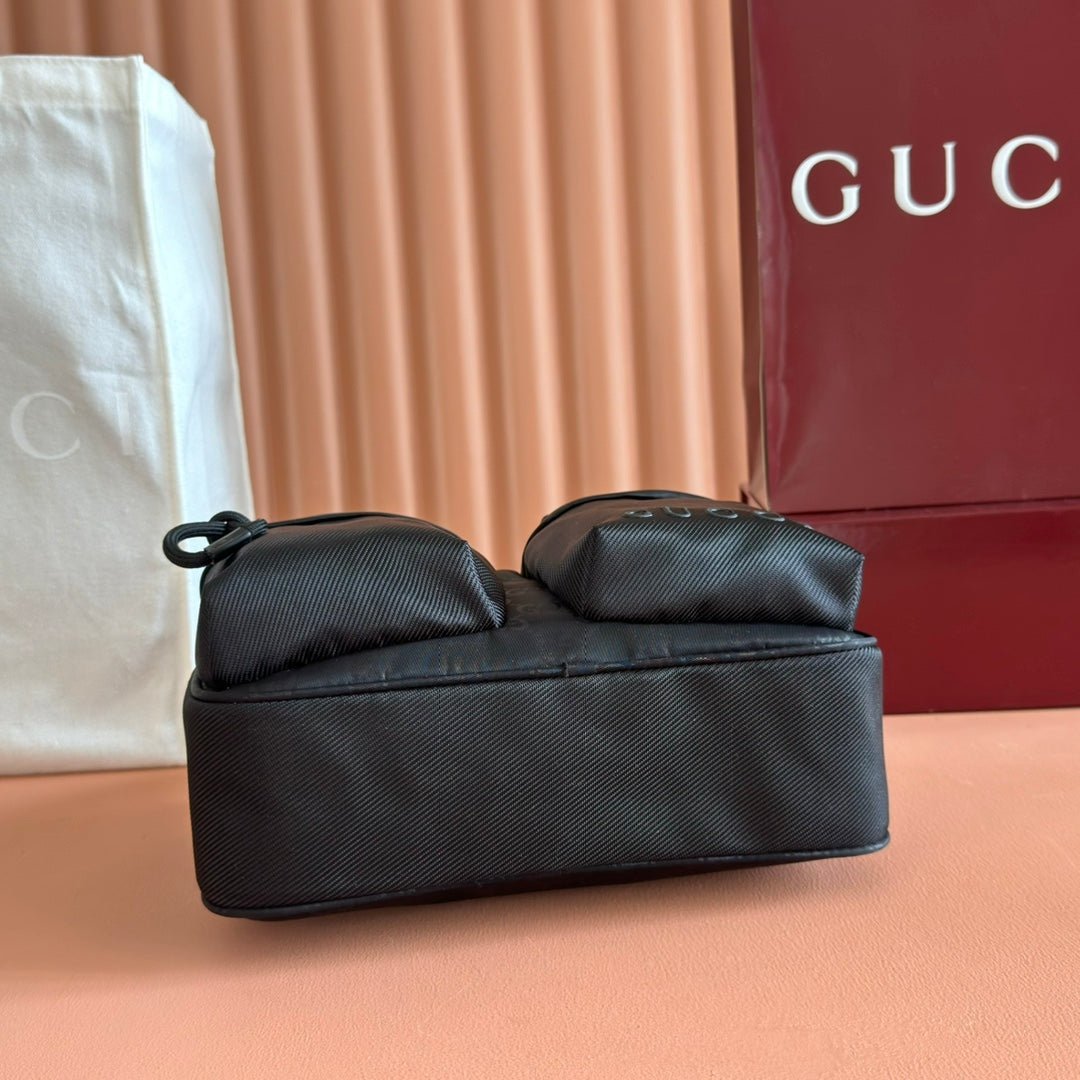 {Style No: E3G1GBCI} GUCCI NEXUS SMALL CROSSBODY BAG 37 IN BLACK NYLON - Image 4
