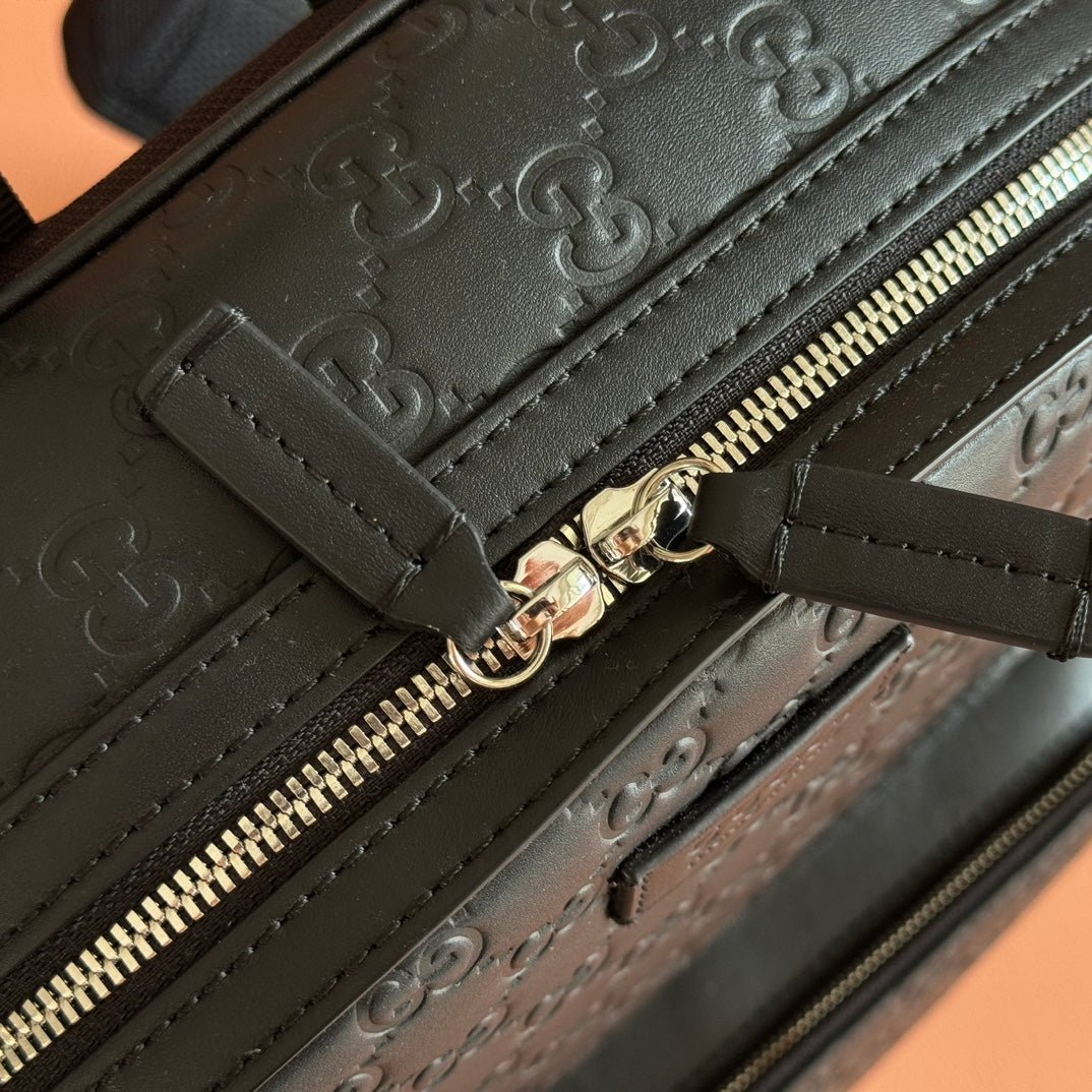 {Style No: YSNPR3IP} EMBOSSED BACKPACK 40 IN BLACK CALFSKIN SILVER HARDWARE - Image 5