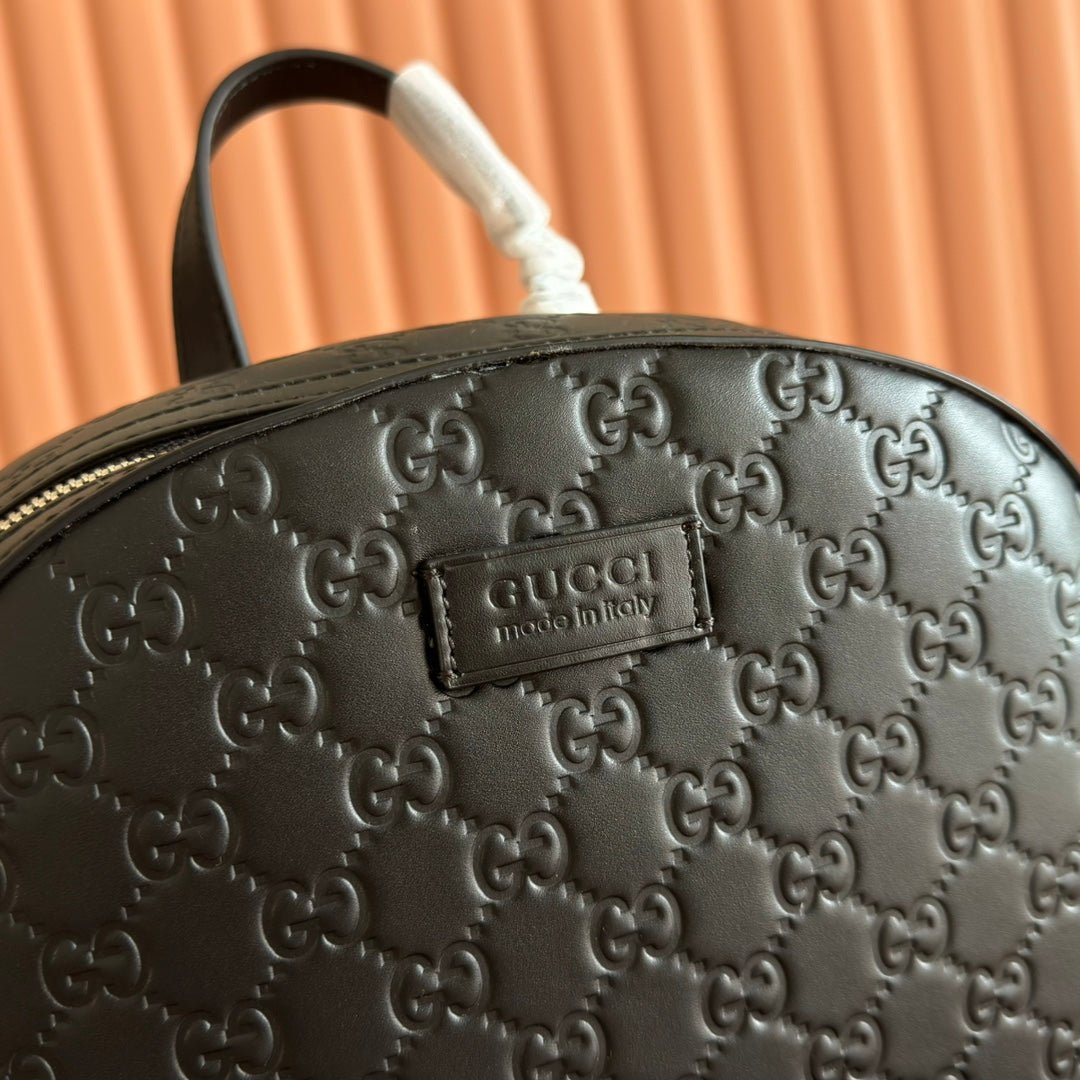 {Style No: YSNPR3IP} EMBOSSED BACKPACK 40 IN BLACK CALFSKIN SILVER HARDWARE - Image 6