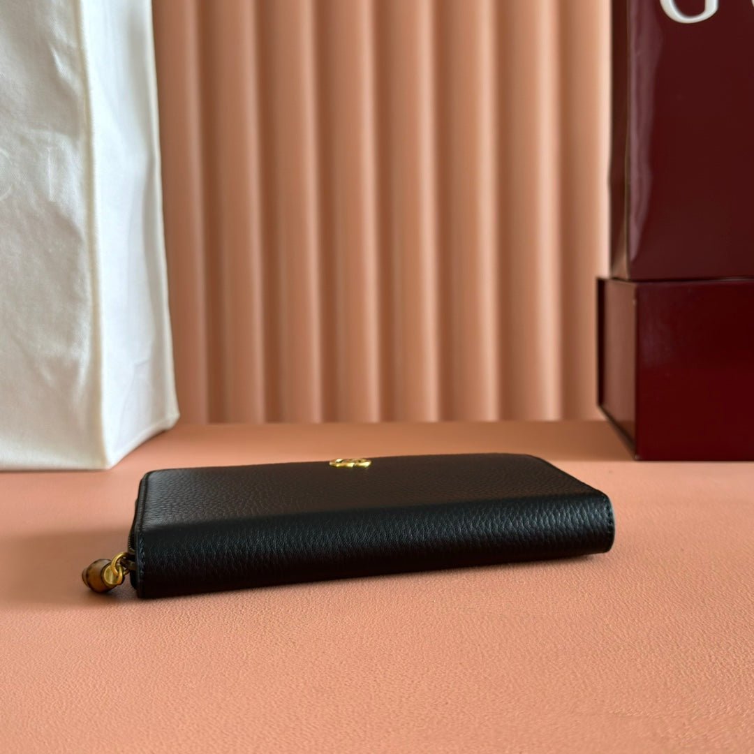 {Style No: BPG7B2NW} GG 25S MARMONT WALLET 19 IN BLACK CALFSKIN GOLD HARDWARE - Image 9