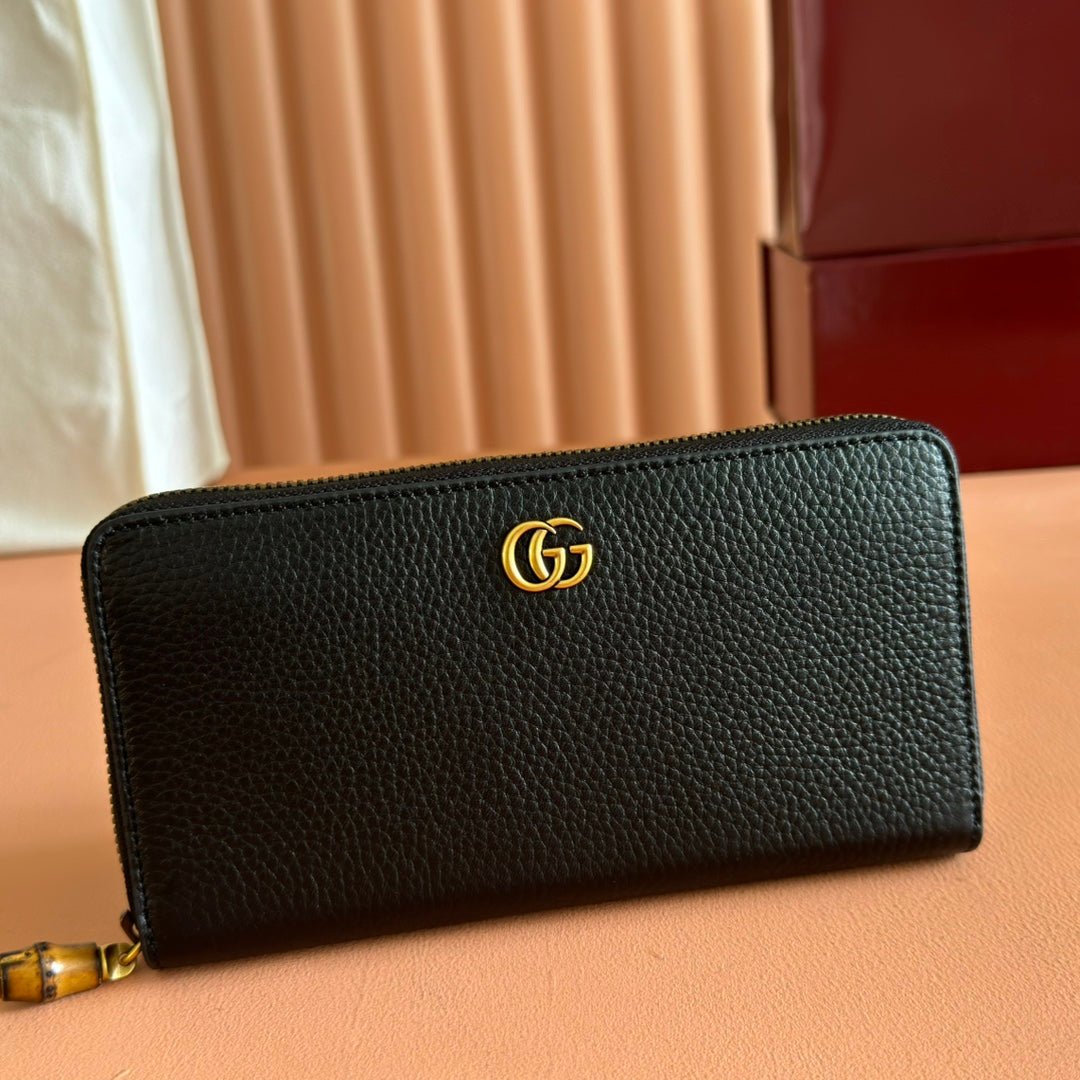{Style No: BPG7B2NW} GG 25S MARMONT WALLET 19 IN BLACK CALFSKIN GOLD HARDWARE - Image 2