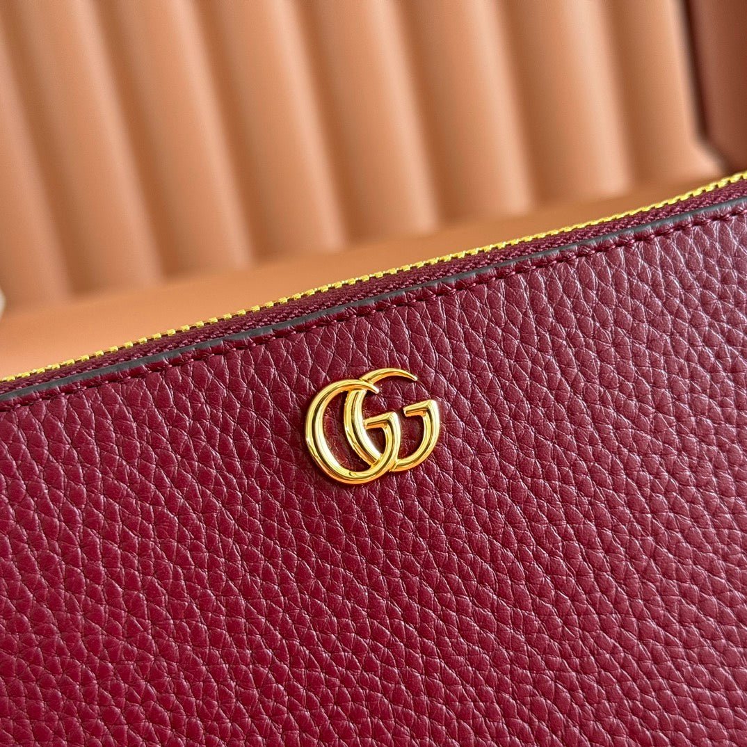 {Style No: 9I194I4I} GG 25S MARMONT WALLET 19 IN RED CALFSKIN GOLD HARDWARE - Image 3