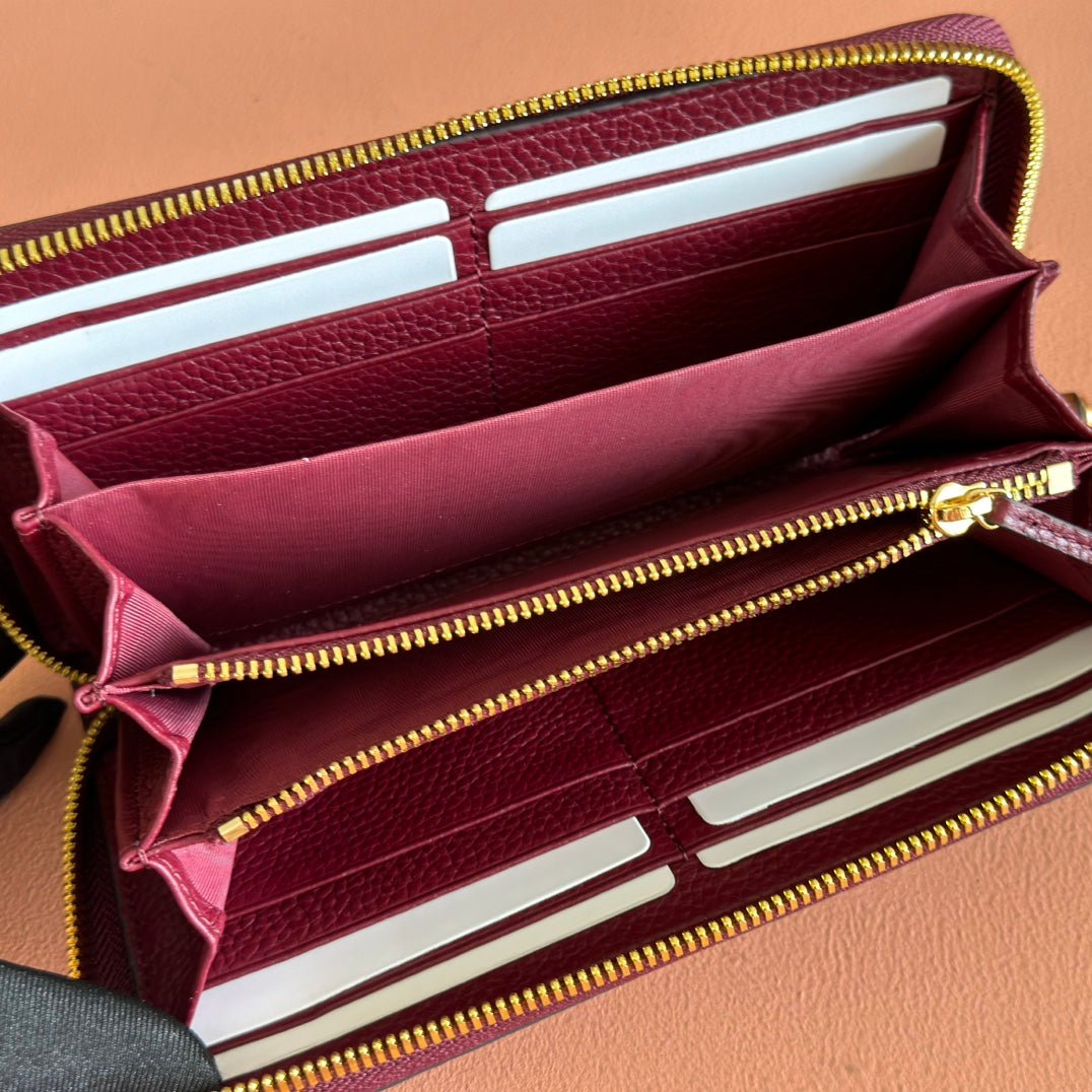 {Style No: 9I194I4I} GG 25S MARMONT WALLET 19 IN RED CALFSKIN GOLD HARDWARE - Image 4