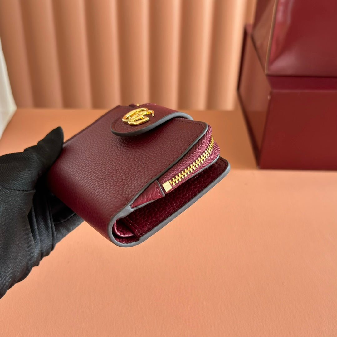 {Style No: ICJBAGLU} GG 25S MARMONT WALLET 13 IN RED CALFSKIN GOLD HARDWARE - Image 7