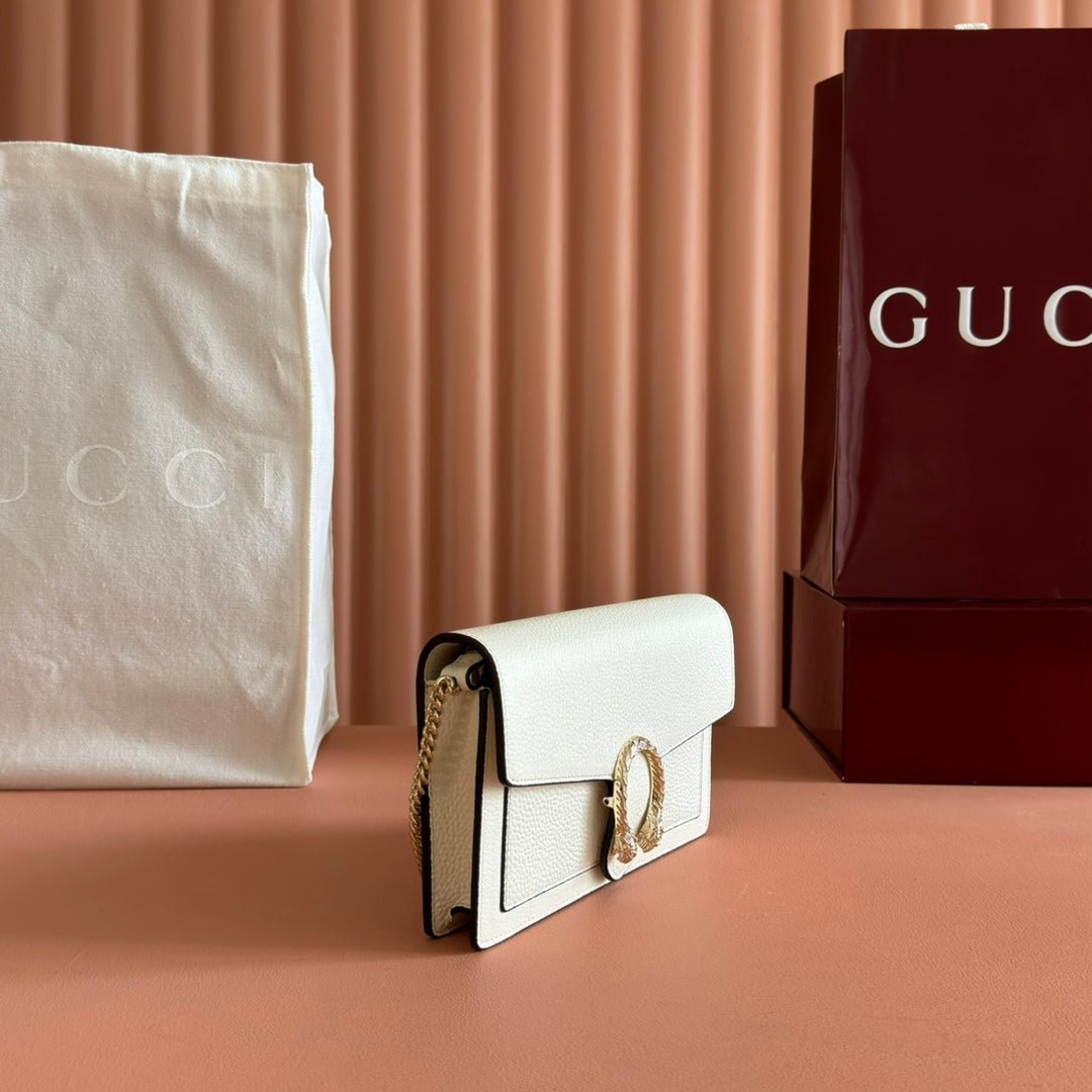 {Style No: R3CTME8I} GUCCI 25S DIONYSUS WALLET ON CHAIN 20 IN IVORY CALFSKIN - Image 6