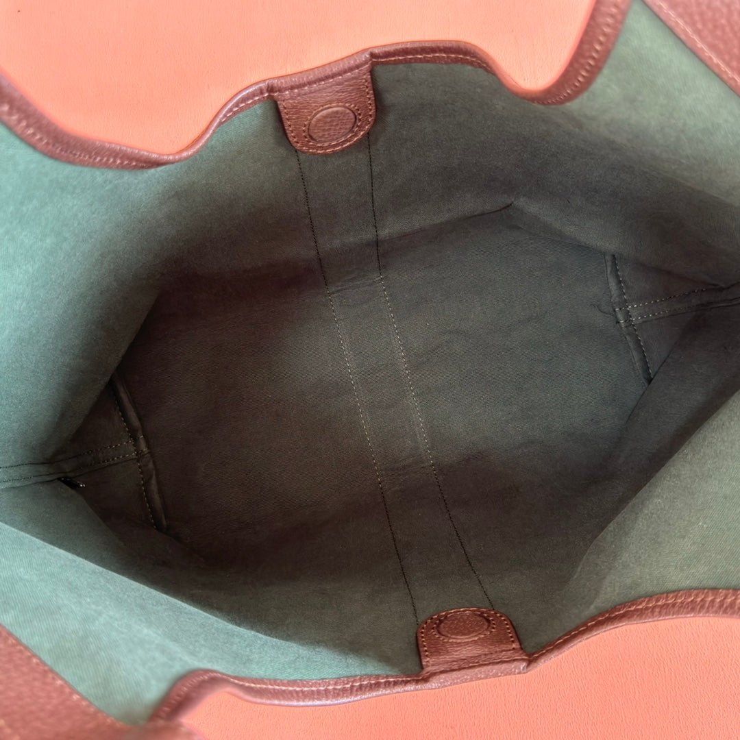 {Style No: MI2H5M4Y} GUCCI 25S GIGLIO LARGE TOTE BAG 50 IN BEIGE AND DARK BROWN CANVAS - Image 9