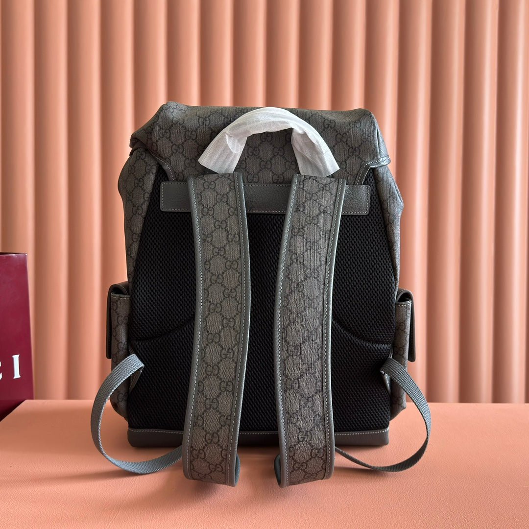 {Style No: FK8U35D9} GUCCI 25S OPHIDIA MEDIUM BACKPACK 40 IN GREEN GRAY CALFSKIN - Image 2