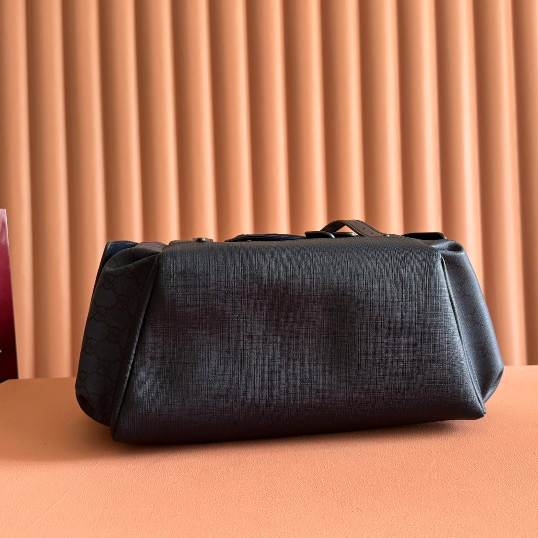 {Style No: PUZTVV79} GUCCI 25S OPHIDIA MEDIUM BACKPACK 40 IN DARK BLUE GRAY CALFSKIN - Image 9