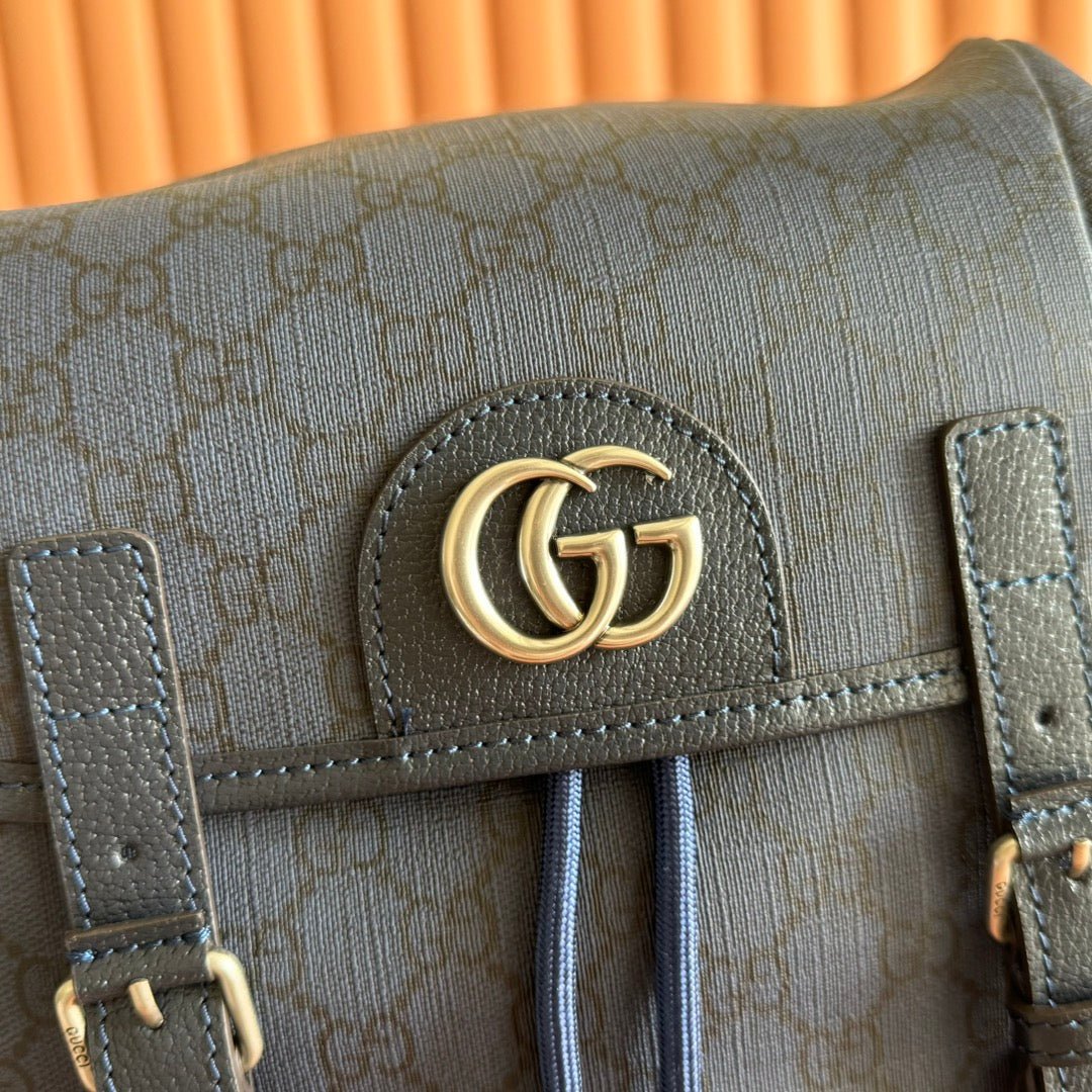 {Style No: PUZTVV79} GUCCI 25S OPHIDIA MEDIUM BACKPACK 40 IN DARK BLUE GRAY CALFSKIN - Image 4