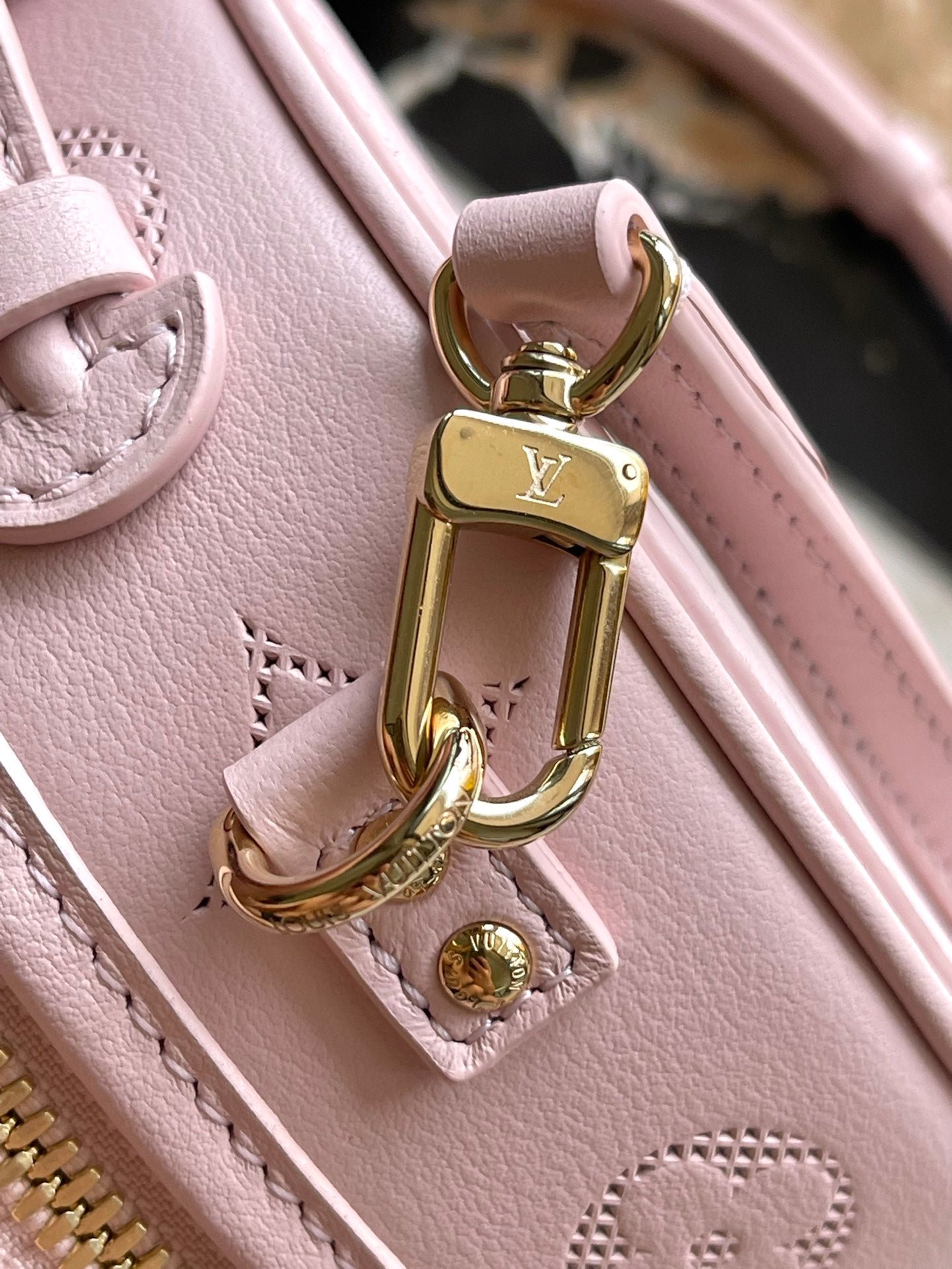 {Style No: NHTDSCWB} MINI BOITE CHAPEAU 13 IN LIGHT PINK MONOGRAM PERFORATED CALFSKIN - Image 6