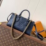 {Style No: XCJHYKEI} LV 25S ONTHEGO EAST WEST BAG 25 IN NAVY BLUE CALFSKIN MONOGRAM EMPREINTE