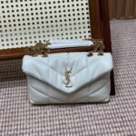 {Style No: 2HYL3XTS} PUFFER TOY 23 IN WHITE LAMBSKIN GOLD HARDWARE