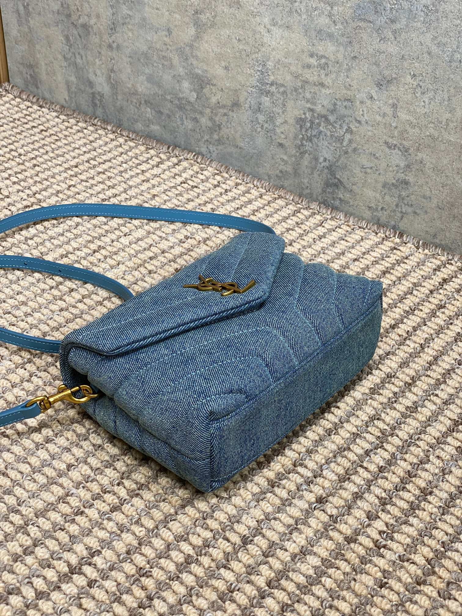 {Style No: C95384OL} LOULOU MINI BAG 20 IN BLUE DENIM GOLD HARDWARE - Image 2