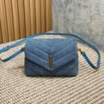 {Style No: C95384OL} LOULOU MINI BAG 20 IN BLUE DENIM GOLD HARDWARE