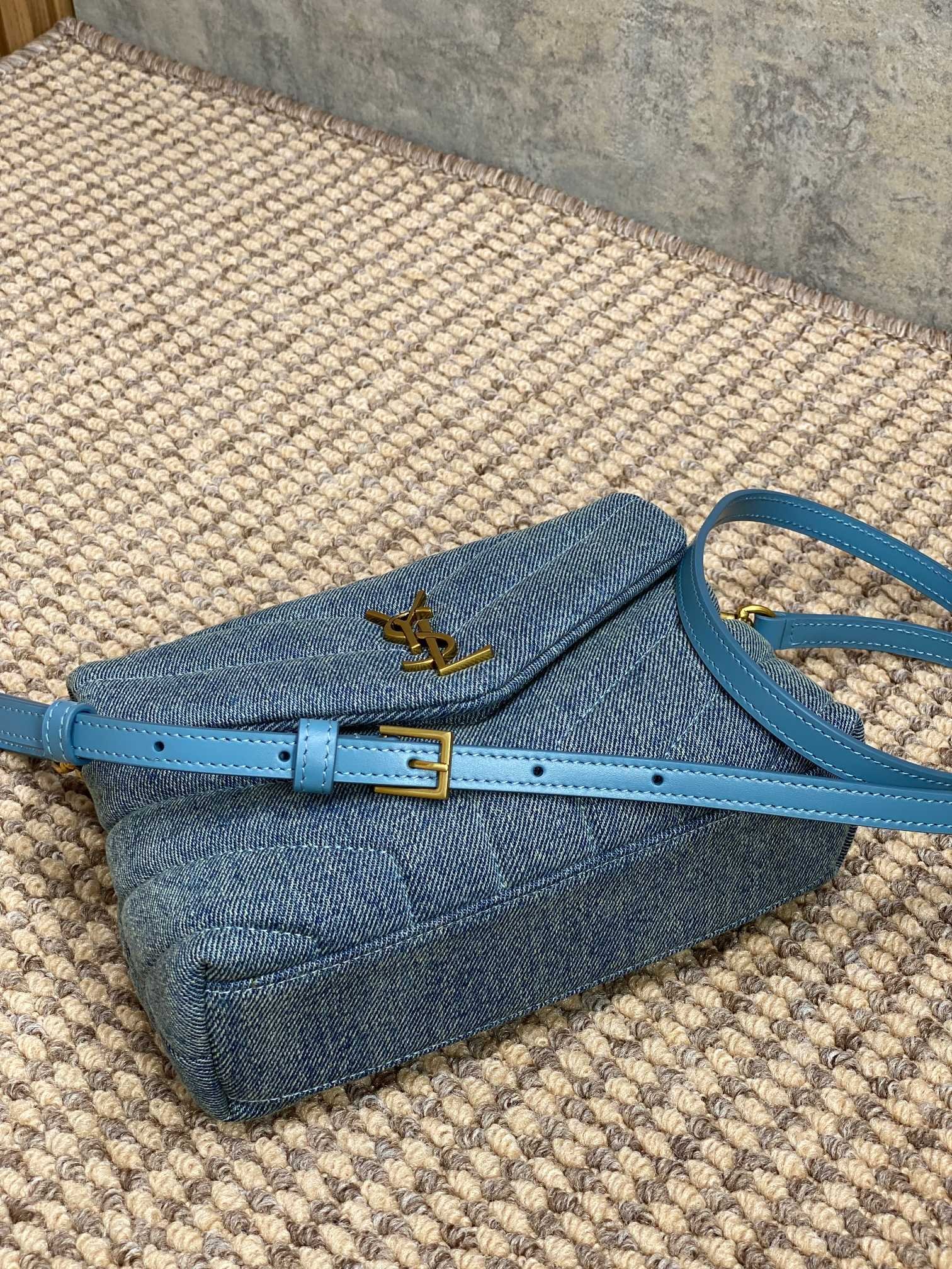 {Style No: C95384OL} LOULOU MINI BAG 20 IN BLUE DENIM GOLD HARDWARE - Image 6