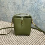 {Style No: C7SBB1YP} LE 37 MINI BUCKET BAG 15 IN AVOCADO GREEN CALFSKIN GOLD HARDWARE