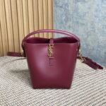 {Style No: XV18XX6R} LE 37 SMALL BUCKET BAG 20 IN BURGUNDY RED CALFSKIN GOLD HARDWARE