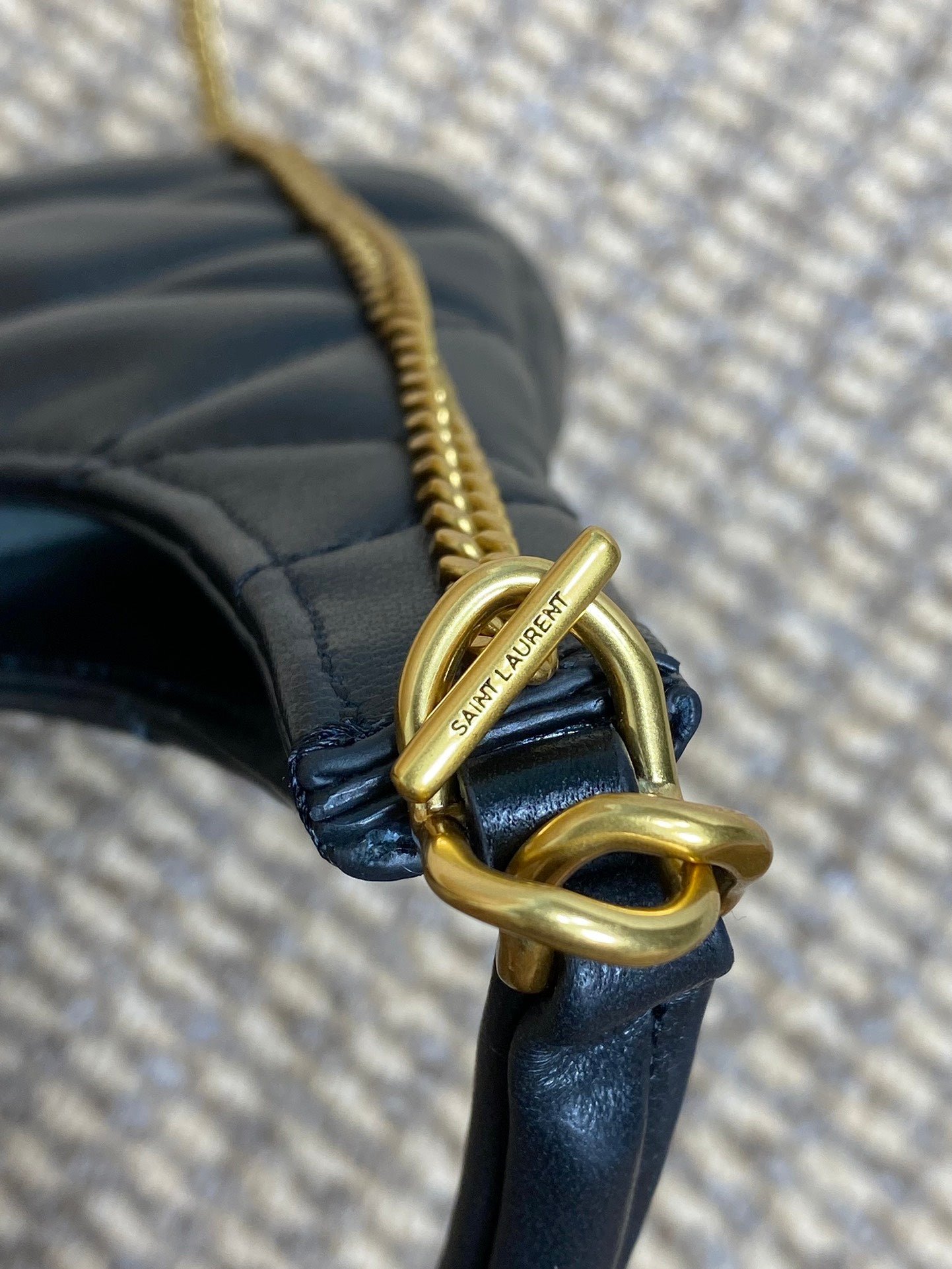 {Style No: LTJ349VR} SADE HOBO 21 IN BLACK LAMBSKIN GOLD HARDWARE - Image 6