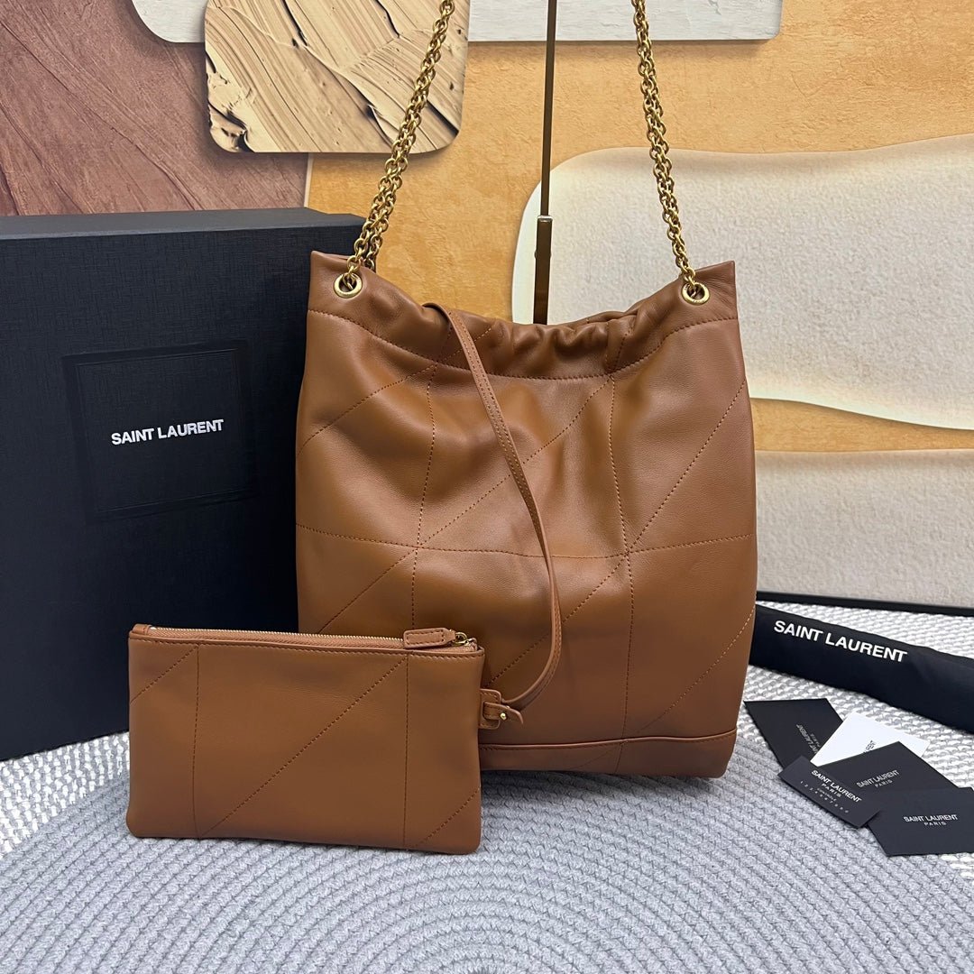 {Style No: EO7TZB3N} JAMIE POCHON 33 IN BRONZE BROWN LAMBSKIN GOLD HARDWARE - Image 2