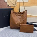 {Style No: EO7TZB3N} JAMIE POCHON 33 IN BRONZE BROWN LAMBSKIN GOLD HARDWARE