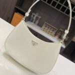 {Style No: 26MC5BLF} PRA 30 CLEO SHOULDER BAG IN WHITE BRUSHED LEATHER